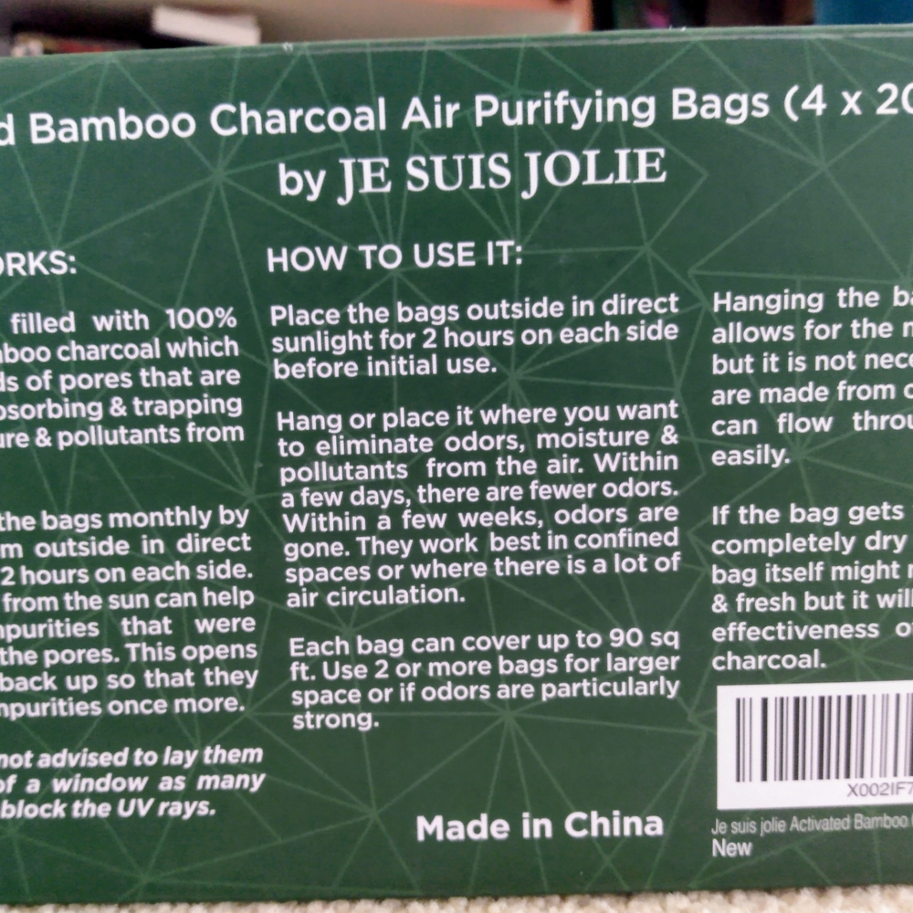 Limited Edition Je Suis Jolie Bamboo Charcoal Air Purifying Bags